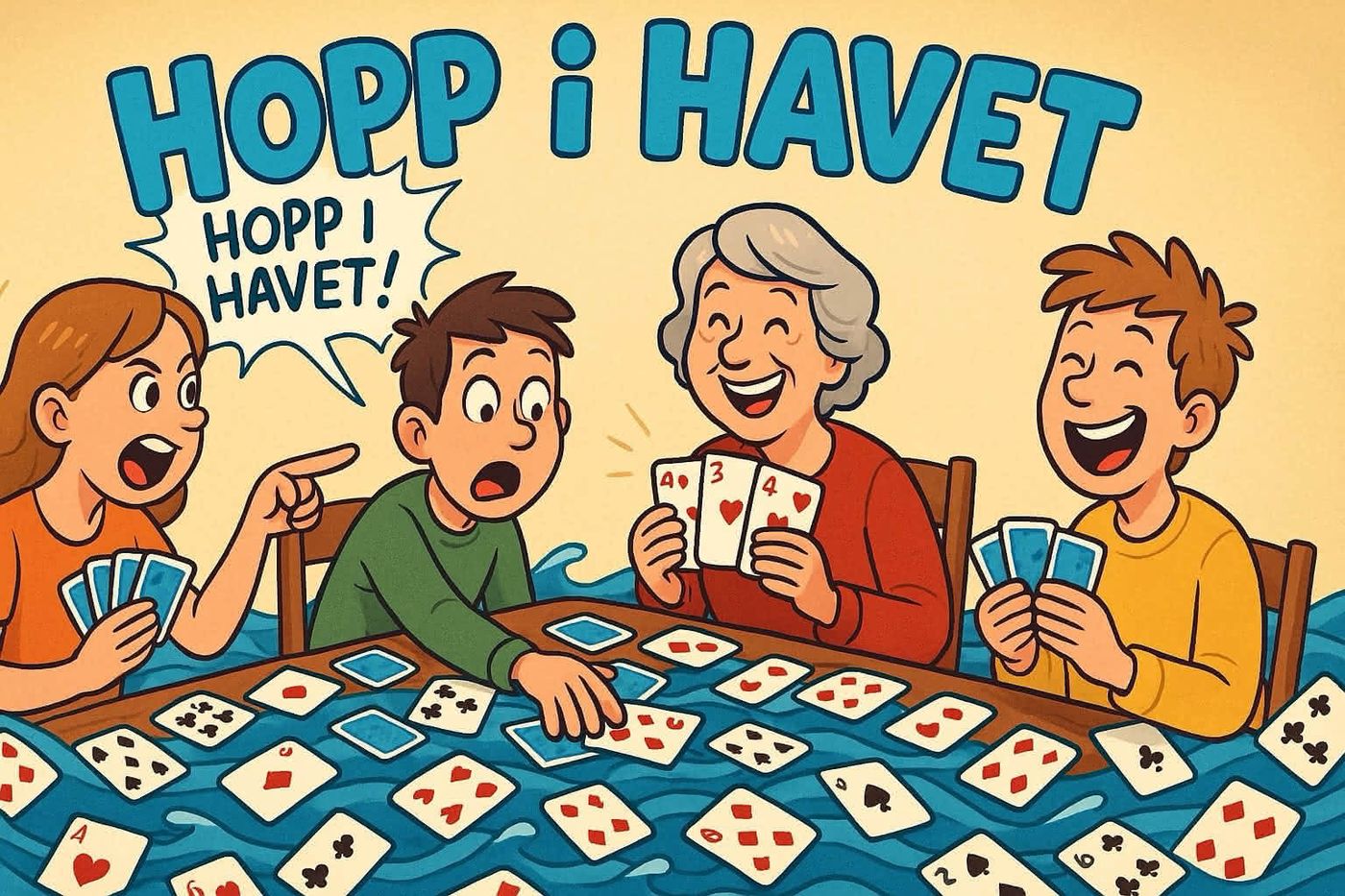 Illustrasjon til Hopp i havet: Om spillet